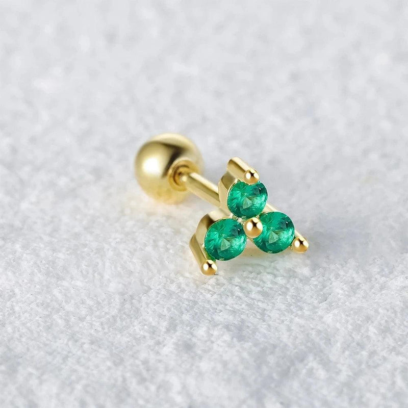 Coleção Brinco-Piercing Verde Majesté - Prata 925 Banhado Ouro- Zircônias Verdes Brinco verde Piercing verde Piercing orelha Brinco mini Coleção piercing orelha Piercing dourado Piercing trágus Piercing helix Mini piercing 