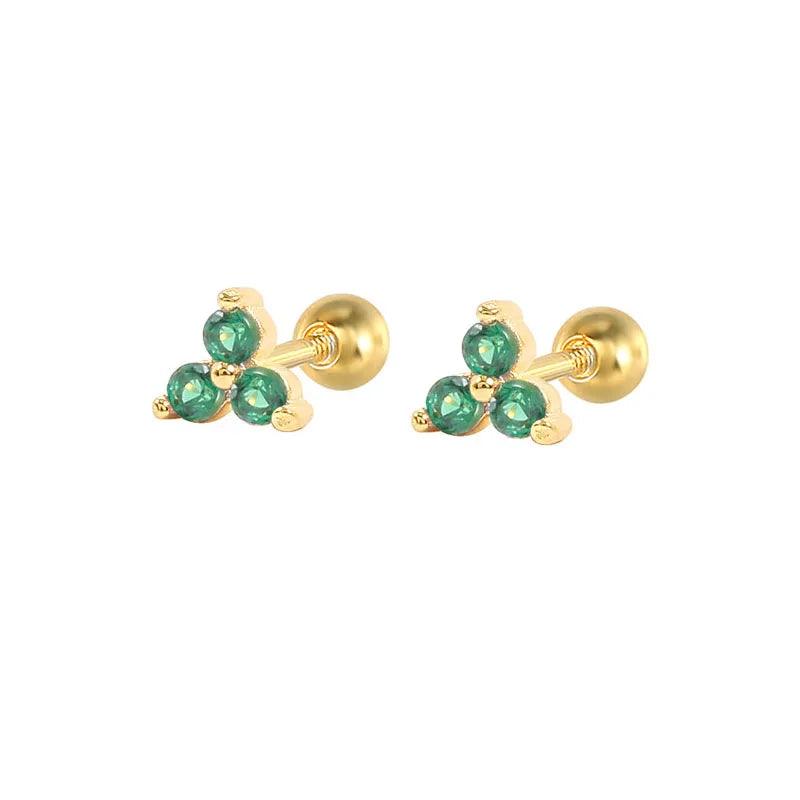 Coleção Brinco-Piercing Verde Majesté - Prata 925 Banhado Ouro- Zircônias Verdes Brinco verde Piercing verde Piercing orelha Brinco mini Coleção piercing orelha Piercing dourado Piercing trágus Piercing helix Mini piercing 