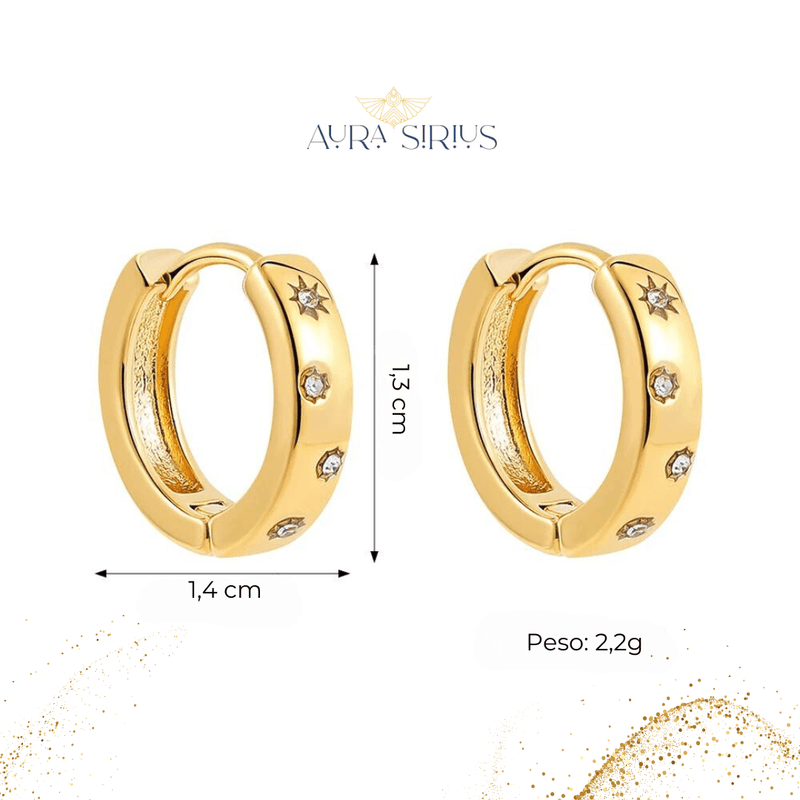 Brinco Nuit - Banhado Ouro 18k. - Aura Sirius